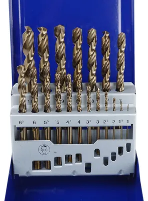 Produktbild von Spiralbohrer Satz 19tlg. HSS-E-CO 1-10mm geschliffen 135° Metallbohrer Bohrer