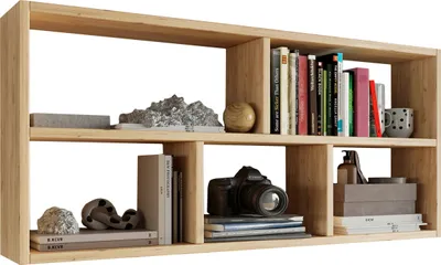 Produktbild von MATKAM TEO Hängeregal in moderner Optik, B113,6 x H50 x T25 cm, Wandregal in verschiedenen Ausführungen erhältlich, für Arbeits-, Wohn-, Schlaf- oder Jugendzimmer (Sonoma Eiche)