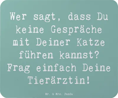 Produktbild von Mr. & Mrs. Panda Mouse Pad Spruch Tierärztin Gespräche - Meeresbrise - Geschenk, Katze verstehen, pc mauspad, Tierklinik, Berufspassion, Beruf, mousepad, Berufsleben