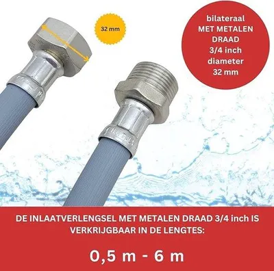 Obrázok produktu pre Vodná hadica Bezpečnostná vodná hadica – práčka a umývačka riadu / Praktické 2 m prípojky