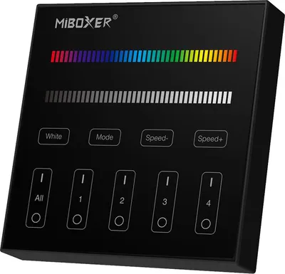 Produktbild von MiBoxer B3 LED Wandfernbedienung Schwarz – für RGB  und  RGBW LED Streifen, 2,4 GHz Funk, 4 Zonen