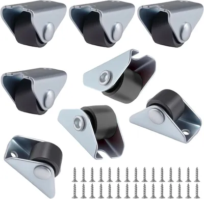 Produktbild von 8 Stück 15 mm kleine Möbelrollen mit 18 Schrauben