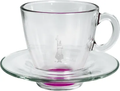Produktbild von Bialetti 2 Espressotassen mit Untertassen rosa