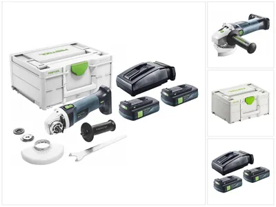 Image de Festool AGC 18-125 EB-Basic Meuleuse d'angle sans fil 18 V 125 mm Brushless + 2x batterie 3,0 Ah + chargeur + Systainer
