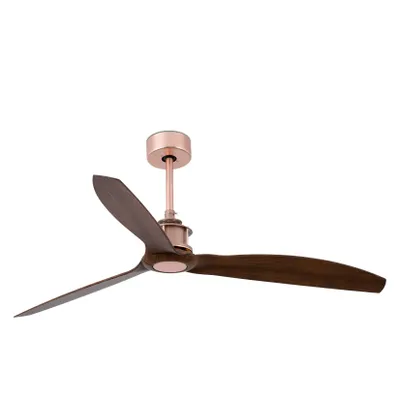 Obrázek produktu pro Energeticky úsporný stropní ventilátor s dálkovým ovládáním Just Fan měď / ořech 128 cm