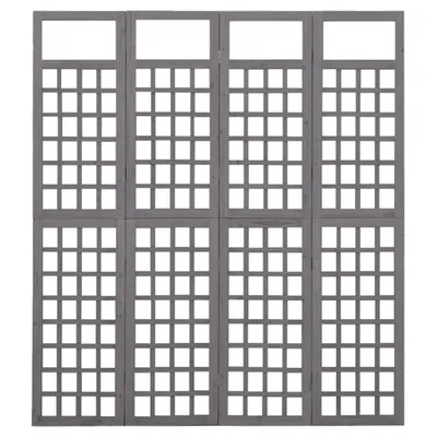 Zdjęcie produktu dla vidaXL Trellis/parawan 4-częściowy z litego drewna jodła szara 161x180 cm