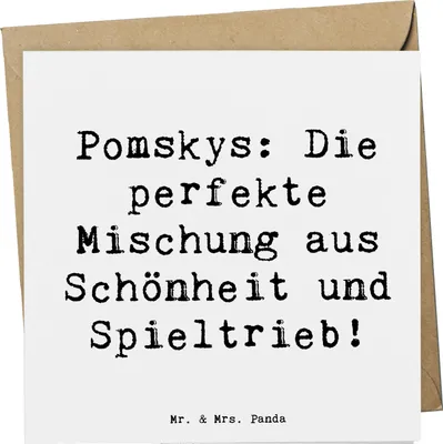 Produktbild von Mr. & Mrs. Panda Glückwunschkarte Spruch Pomsky Perfektion - Weiß - Geschenk, Familienhund, Klappkarte, Hunderasse, Hunderassen Beschreibung, verspielter Hund, Grußkarte