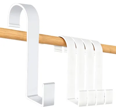 Image de Porte-serviettes pour radiateur de salle de bains, crochets pour radiateur sèche-serviettes, lot de 4, support pour radiateur, support de fixation, crochets réglables pour radiateur, crochets pour serviettes