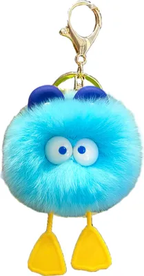 Produktbild von Plüsch-Cartoon-Ball-Schlüsselanhänger mit großen Augen, Stressabbau, flauschiger, runder Quetschball, Spielzeug, DIY, Mini-Metallring, Schlüsselanhänger, Anhänger, Rucksack, Ornament, Geburtstagsgeschenk