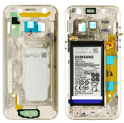 Produktbild von Samsung Galaxy A3 2017 SM-A320F Rahmen Gehäuse Akku, gold