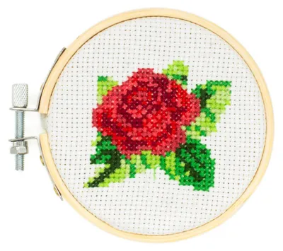 Produktbild von Mini-Stickset mit Kreuzstich – Rose