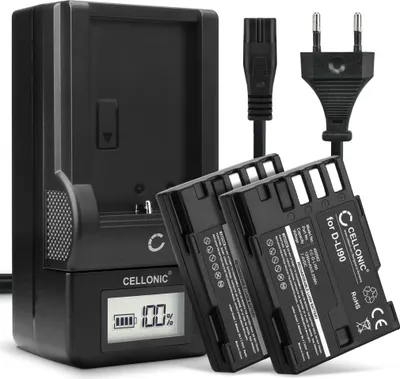 Immagine prodotto di CELLONIC 2x Batteria per Fotocamera Compatibile con Pentax K-1, K-3, 645Z, D-LI90 – (1250mAh, 7.4V) + Caricabatteria