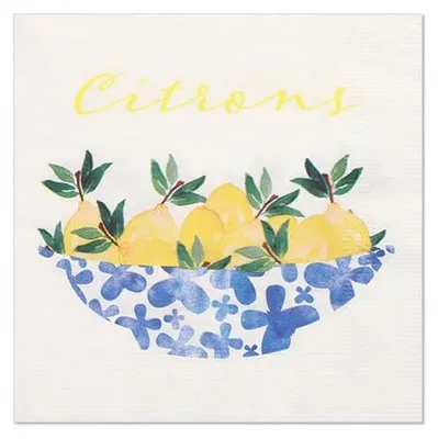 Produktbild von Servietten, 3-lagig 1/4-Falz 33 cm x 33 cm "Citrons"