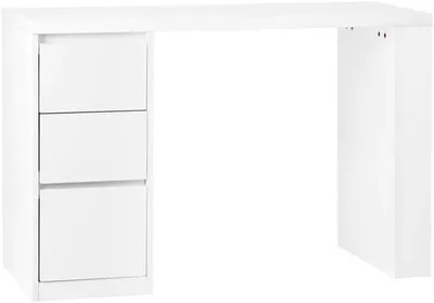 Produktbild von Nageltisch mit 3 Schubladen, Weiß, Moderner Schreibtisch für Nagelstudio und Heimgebrauch