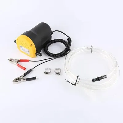 Produktbild von Dieselpumpe mit Schlauch 12v, 60W Ölpumpe elektrisch für Motoröl und Dieselöl, 12V Ölabzugspumpe Kraftstoffpumpe für Motoren, für LKW, Autos, Quads und andere 12v Fahrzeuge.