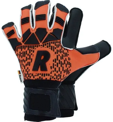 Produktbild von REAL REAL 490 MEGA Torwarthandschuhe, Orange Schwarz, Größe 9 1/2