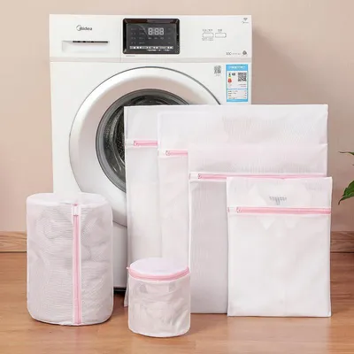 Produktbild von INF Wäschebeutel Set, 6-teilig, Feinmaschig, für Waschmaschine & Kleidung Rosa