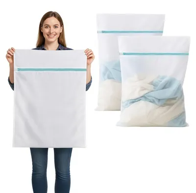 Waschbeutel XXL 60x80 cm, 2 Stück, mit Reißverschluss