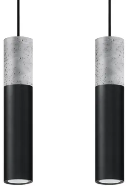 Obrázok produktu pre Závesné svietidlo BORGIO 2 čierne 2xGU10 10W oceľ/betón 90x6x30cm Sollux Lighting