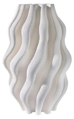 Image de Fugurato vase sculptural en céramique Ø20 x 34 cm blanc