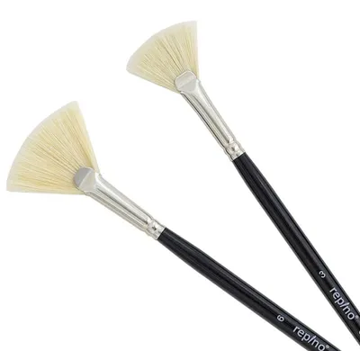 Immagine prodotto di Omgoods - Set di 2 pennelli a ventaglio per pittura a olio e acrilico
