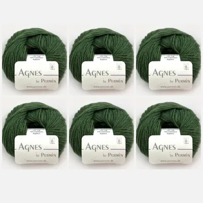 Productafbeelding van 6x Agnes by Permin – Luxe Chainette Garen Yak, Cashmere & Merino (25g/110m) (07 mossgroen)