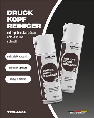 Image de Teslanol 26040 Nettoyant pour têtes d'impression - nettoie les composants sales des imprimantes, fax et machines à écrire - 200 ml