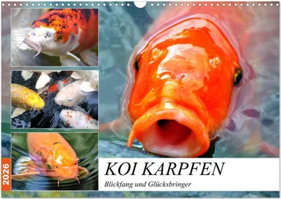 Produktbild von Koi Karpfen. Blickfang und Glücksbringer (Wandkalender 2026 DIN A3 quer), CALVENDO Monatskalender