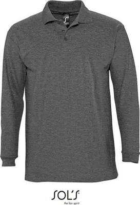 Immagine prodotto di SOLs 11353 | Polo a maniche lunghe da uomo Winter II - Colore: Charcoal Melange - Taglia: S