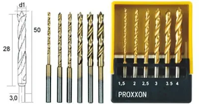 Produktbild von HSS-Spiralbohrer-Satz mit Zentrierspitze in Aufbewahrungsbox - PROXXON - 28876