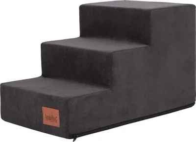 Produktbild von Hobbydog Hundetreppe, Savoy, In Zwei Größen,Antirutsch,Beständig Verschiedene Farben - 3 Stufen - 50 x 30 x 30 cm [Größe: M] - Schwarz