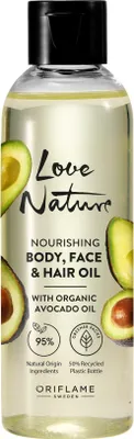 Image de Oriflame Love Nature Huile de soin visage, corps et cheveux à l'huile d'avocat bio 100 ml