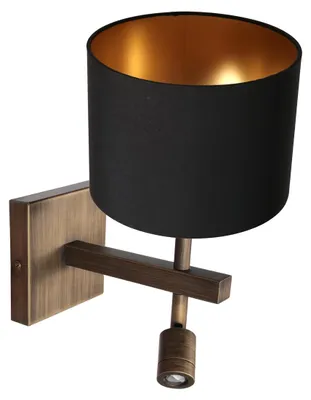 Image de Steinhauer - applique murale - Stang - bronze - métal textile - lampe de lit - LED_E27 - 4890BR