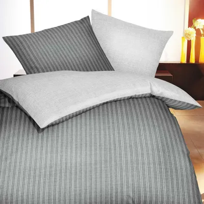 Produktbild von Traumschlaf Biber Bettwäsche Eternity Combo schiefer 200x200 cm + 2x 80x80 cm