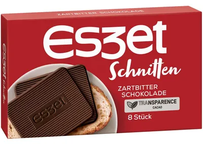 Produktbild von Eszet Schnitten Zartbitter Schokolade 8er