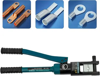 Productafbeelding van Hydraulische Krimptang 16 Ton - Handpers Voor Kabelschoenen - 11 Crimpmaten - Aluminium En Staal