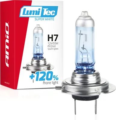 Obrázok produktu pre AMiO Halogénová žiarovka H7 12V 55W LumiTec SuperWhite +120%