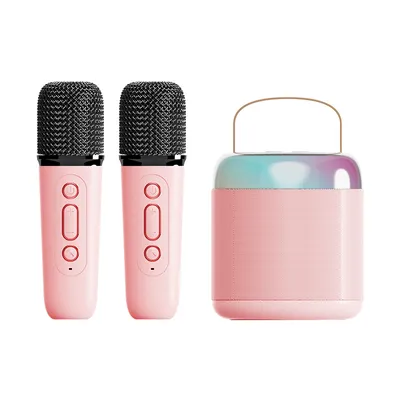 Obrázek produktu pro Reproduktor AIORBER Bluetooth s mikrofonem, LED okolní osvětlení, 5 zvukových efektů, několik režimů přehrávání, růžový