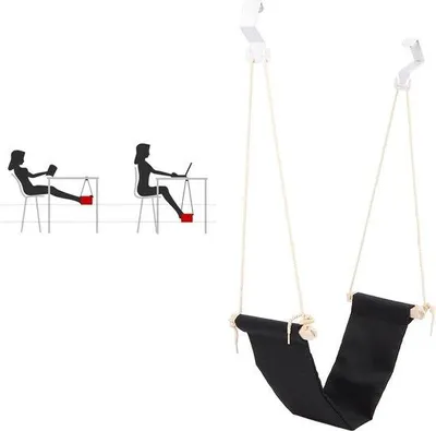 Obrázek produktu pro Ergonomická opěrka nohou na stůl – pod stůl – pro všechny typy stolů – černá