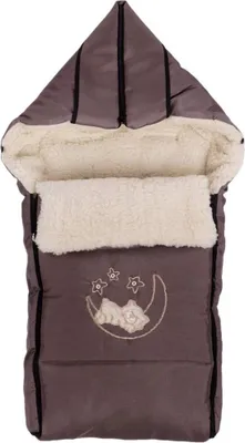 Produktbild von Winter Fußsack für Kinderwagen Babyschale Schlittensack Wollesack Baby Fußsack Kuschelsack Winterfußsack 40 x 90 cm (Braun)