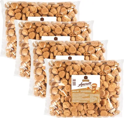 Produktbild von Gadeschi Amaretti (4x 1kg) | italienisches Gebäck aus Aprikosenkernen Kaffeegebäck groß | 4kg Kekse Amaretti