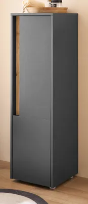 Produktbild von Bad Midischrank "Center" grau und Eiche Badschrank 34 x 114 cm
