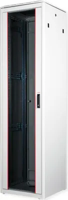 Produktbild von ROLINE Netzwerkschrank Pro 48,26cm 19Zoll 47 HE 600x600 BxT Glastür grau
