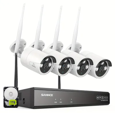 Immagine prodotto di Sistema di telecamere di sicurezza - Telecamera di sorveglianza - Telecamera CCTV - Telecamera di sicurezza - Kit di telecamere Wi-Fi - Telecamera wireless da 3MP