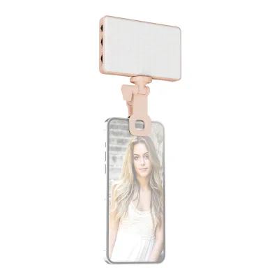 Produktbild von Taschen-Clip-on-LED-Videoleuchte, Computer-Tablet, Handy-Videokonferenzleuchte, 2500 K-9000 K, dimmbar, integrierter Akku fuer Online-Meetings, Live-Streaming, Selfie