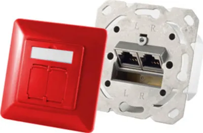 Produktbild von S/CONN maximum connectivity Netzwerkdose-cat.6A Netzwerkdose 2-Fach designfähig, horizontale Kabelführung, Zentralstück inkl