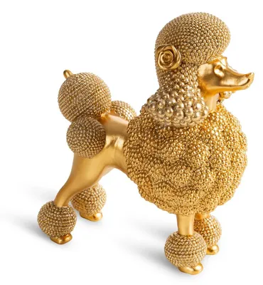 Zdjęcie produktu dla Złota figurka pudla 17x9x19 cm pies dekoracyjny