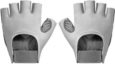 Produktbild von Fitnesshandschuhe mit Unterarmstütze und vollem Handballenbeschutz für Erwachsene, grau, gummierte Pads, geeignet für Training und Fitness, Größe L
