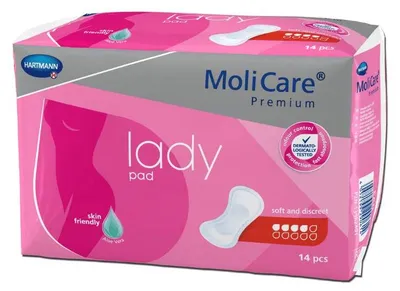 Produktbild von MoliCare 168049, Inkontinenz-Pad, Frau, 162 mm, 400 mm, 14 Stück(e), Tasche
