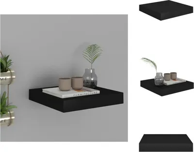 Obrázok produktu pre vidaXL Plávajúca polica čierna 23x23,5x3,8 cm MDF - Nástenné police